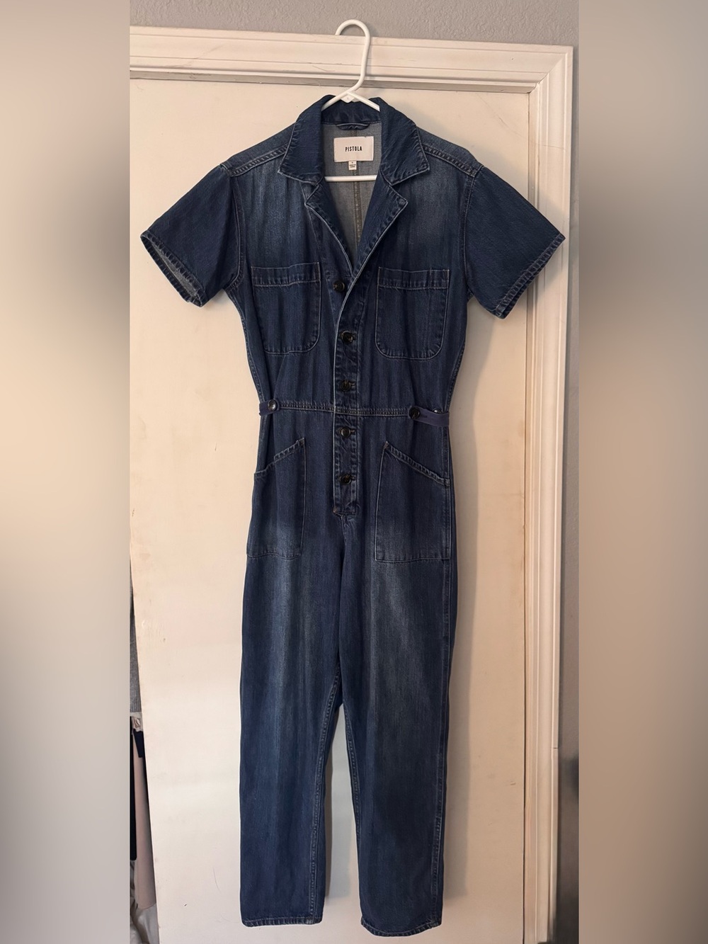 pistola Dark Blue Indigo Denim Jumpsuit